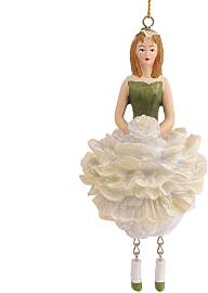 Blumenmädchen Figur Pfingstrose weiß Flower