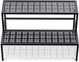Blumenständer, Pflanzenregal aus Metall, 2 Stufen 