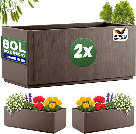Blumentopf Ethica 2er-Set Braun Kunststoff