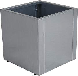 Blumentopf Timjan aus Aluminium, modern, silber,