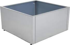 Blumentopf Timjan aus Aluminium, modern, silber,