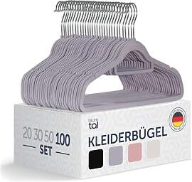Blumtal 100 Stück Samt-Kleiderbügel -