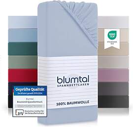 Blumtal Basics Baumwolle Spannbettlaken 140x 200