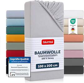 Blumtal® Basics Spannbettlaken 100x200cm Jersey - 