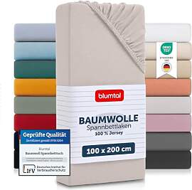 Blumtal® Basics Spannbettlaken 100x200cm Jersey - 