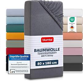 Blumtal® Basics Spannbettlaken 80x160-180 cm