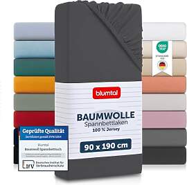 Blumtal® Basics Spannbettlaken für Topper 90x190 