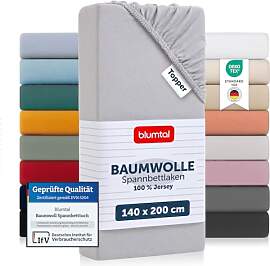 Blumtal® Basics Spannbettlaken Topper 140x200cm