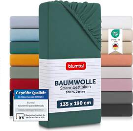 Blumtal® Baumwolle Spannbettlaken 135x190cm