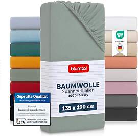Blumtal® Baumwolle Spannbettlaken 135x190cm