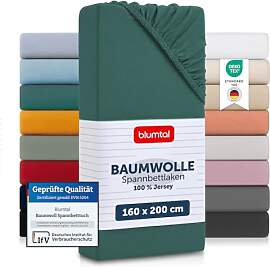 Blumtal® Baumwolle Spannbettlaken 160x200cm