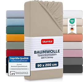 Blumtal® Baumwolle Spannbettlaken 90x200 cm