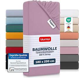 Blumtal® Baumwolle Spannbettlaken für Topper