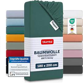 Blumtal® Baumwolle Spannbettlaken für Topper