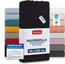 Blumtal® Baumwolle Spannbettlaken für Topper