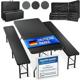 Blumtal Bierzeltgarnitur 3er Set - 2X Bierbank +