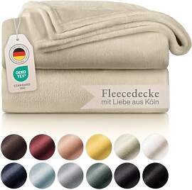 Blumtal Fleecedecke, 220 x 240 cm, Beige,