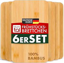 Blumtal Frühstücksbrettchen 6er Set aus Bambus - 