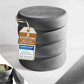 Blumtal Hocker mit Stauraum rund, Samt-Bezug -