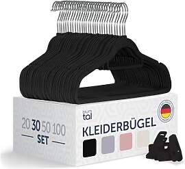 Blumtal Kleiderbügel 30 Stück mit Clips -
