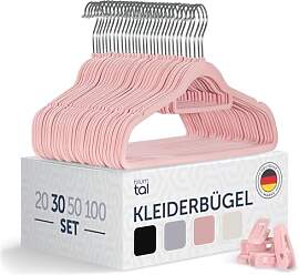Blumtal Kleiderbügel 30 Stück - Samtbezogene,