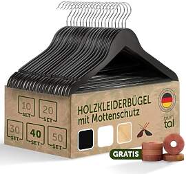 Blumtal Kleiderbügel Holz 40er Set - Holzbügel