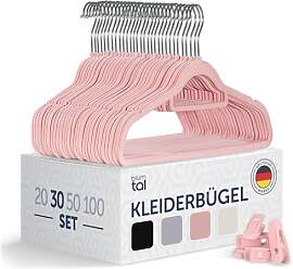 Blumtal Kleiderbügel Samt 30 Stück mit Clips -