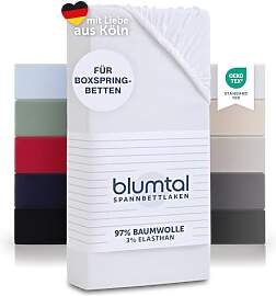 Blumtal Luxus Spannbettlaken 200x200 Boxspringbett 