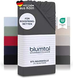 Blumtal Luxus Spannbettlaken 200x200 Boxspringbett 