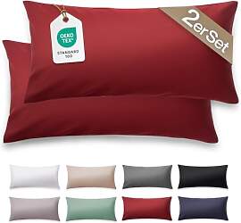 Blumtal Mako Satin Kissenbezug 40 x 80 Baumwolle