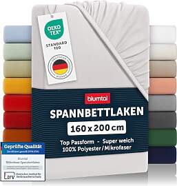 Blumtal® Spannbettlaken 160x200cm aus Microfaser