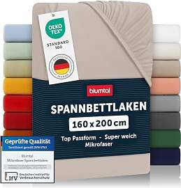 Blumtal Spannbettlaken, Mikrofaser, Taupe, 160 x