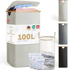 Blumtal Wäschekorb 100L - Wäschesammler mit