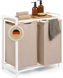 Blumtal Wäschesammler 2 Fächer Creme -