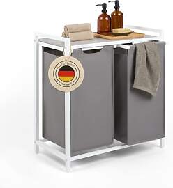 Blumtal Wäschesammler 2 Fächer Grau -