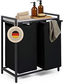 Blumtal Wäschesammler 2 Fächer Schwarz -