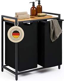 Blumtal Wäschesammler 2 Fächer Schwarz -