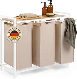 Blumtal Wäschesammler 3 Fächer Creme -