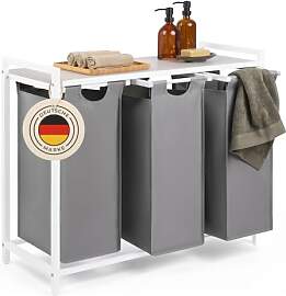 Blumtal Wäschesammler 3 Fächer Grau -