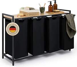 Blumtal Wäschesammler 4 Fächer Schwarz -