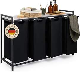 Blumtal Wäschesammler 4 Fächer Schwarz -