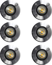 Bodenspot LED Ø11 Rund Edelstahl Set (6-stück)