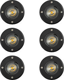 Bodenspot LED Ø11 Rund Schwarz set (6-stück)