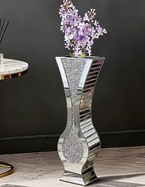Bodenvase Groß 68.5 cm Hoch: Silberne Vase
