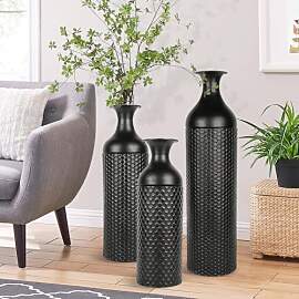 Bodenvase Groß Schwarz, Metall Bodenvasen für