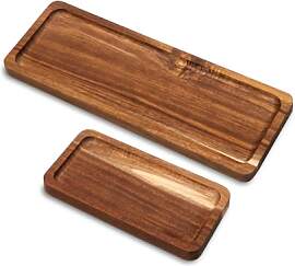 Bofanze 2 Stück Tablett Holz Rechteckig Holz