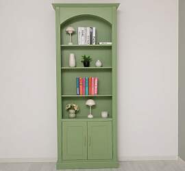 Bogen Bücherregal im Landhausstil blassgrün