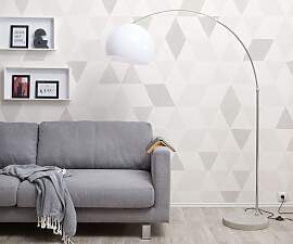 Bogenleuchte Big-Deal Eco Silber Weiss Betonfuß