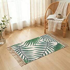 Boho Teppich klein 58 x 88 cm, Baumwolle Teppich