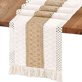 Boho Tischdecke Baumwolle-Leinen 30x140 cm -